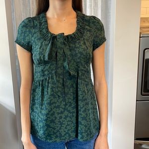 Marc Jacobs Satin Green Tie Top